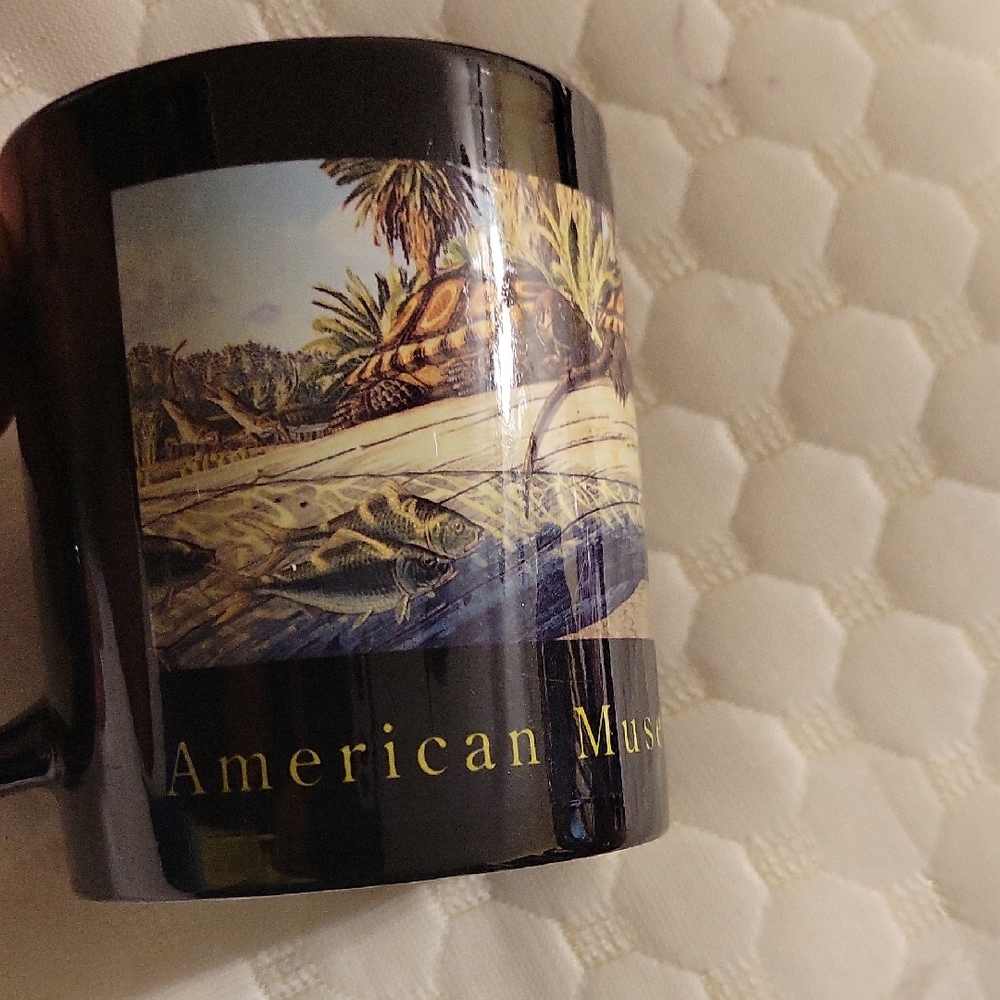 American Museum of Natural History Black Mug with Nature Artwork Eocene Period Y